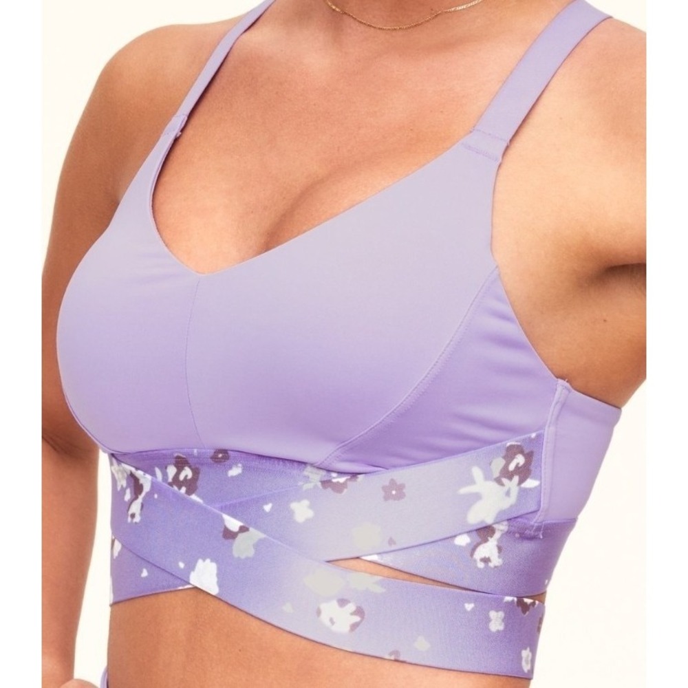 Adore Me medium-impact lavender sports bra wrap-around strap‎ XL